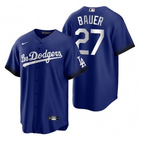 Los Angeles Dodgers Trevor Bauer Royal 2021 City Connect Replica Jersey
