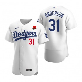 Los Angeles Dodgers Tyler Anderson Poppy Patch Authentic White Memorial Day Jersey
