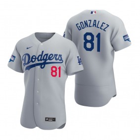 Los Angeles Dodgers Victor Gonzalez Gray 2020 World Series Champions Authentic Jersey