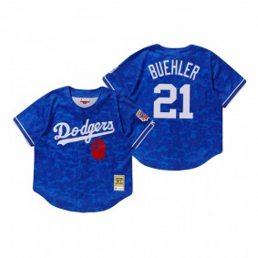 Los Angeles Dodgers Walker Buehler Blue BAPE x Mitchell & Ness Jersey