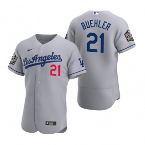 Los Angeles Dodgers Walker Buehler Nike Gray 2020 World Series Authentic Road Jersey