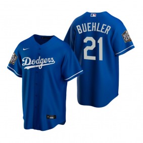 Men's Los Angeles Dodgers Walker Buehler Royal 2020 World Series Replica Jersey