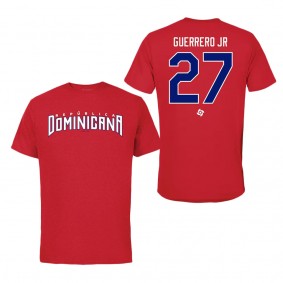 Men's Dominican Republic Baseball Vladimir Guerrero Jr. LEGENDS Red 2023 World Baseball Classic Name & Number T-Shirt