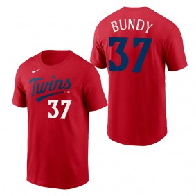 Dylan Bundy Minnesota Twins Red 2023 Wordmark T-Shirt