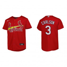 Dylan Carlson Youth St. Louis Cardinals Red Alternate Replica Jersey