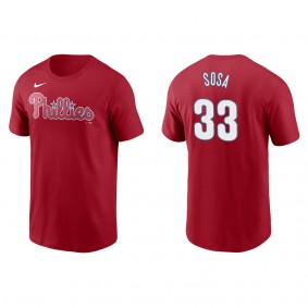 Phillies Edmundo Sosa Red Name & Number T-Shirt