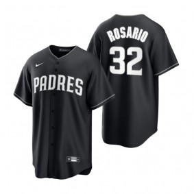 San Diego Padres Eguy Rosario Nike Black White Replica Official Jersey