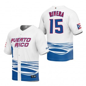 Emmanuel Rivera Men's Puerto Rico Baseball White 2023 World Baseball Classic Replica Jersey