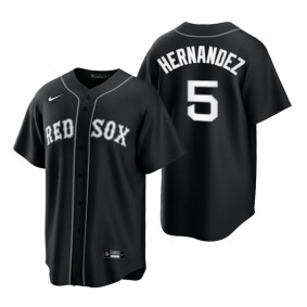 Boston Red Sox Enrique Hernandez Nike Black White 2021 All Black Fashion Replica Jersey