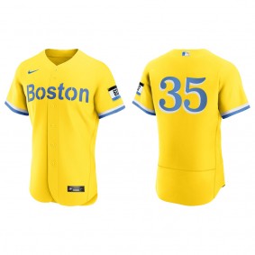 Red Sox Eric Hosmer Gold Light Blue City Connect Authentic Jersey