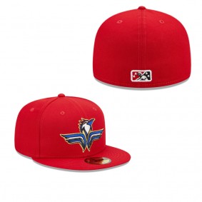Men's Fayetteville Woodpeckers Red Marvel x Minor League 59FIFTY Fitted Hat
