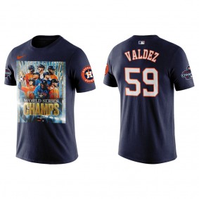 Framber Valdez Houston Astros Navy 2022 World Series Champions Graphic T-Shirt