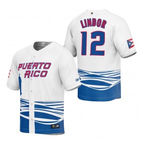 Francisco Lindor Men's Puerto Rico Baseball White 2023 World Baseball Classic Replica Jersey