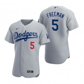 Men's Los Angeles Dodgers Freddie Freeman Gray Authentic Alternate Jersey