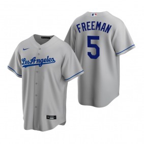 Los Angeles Dodgers Freddie Freeman Nike Gray Replica Road Jersey