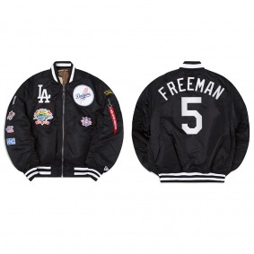 Men's Los Angeles Dodgers Freddie Freeman Black Alpha Industries Jacket