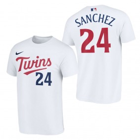 Gary Sanchez Minnesota Twins White 2023 Wordmark T-Shirt
