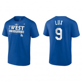 Gavin Lux Los Angeles Dodgers Royal 2022 NL West Division Champions Locker Room T-Shirt