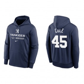 Gerrit Cole New York Yankees Navy 2022 Postseason Authentic Collection Dugout Pullover Hoodie