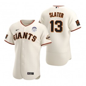 San Francisco Giants Austin Slater Cream 4 ALS Lou Gehrig Day Authentic Jersey