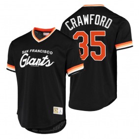 San Francisco Giants Brandon Crawford Black Cooperstown Collection Script Fashion Jersey