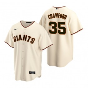 San Francisco Giants Brandon Crawford Nike Cream Replica Home Jersey