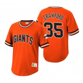 San Francisco Giants Brandon Crawford Mitchell & Ness Orange Cooperstown Collection Wild Pitch Jersey T-Shirt
