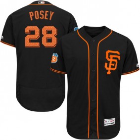 Male San Francisco Giants #28 Buster Posey Black Flexbase Collection On-Field Spring Jersey