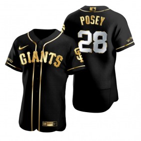 San Francisco Giants Buster Posey Nike Black Golden Edition Authentic Jersey