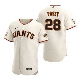 San Francisco Giants Buster Posey Cream 2021 Pride Month Authentic Home Jersey