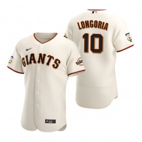 San Francisco Giants Evan Longoria Cream 2021 Pride Month Authentic Home Jersey