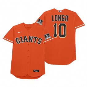 San Francisco Giants Evan Longoria Longo Orange 2021 Players' Weekend Nickname Jersey