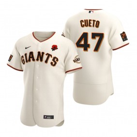 San Francisco Giants Johnny Cueto Cream 2021 Memorial Day Authentic Jersey