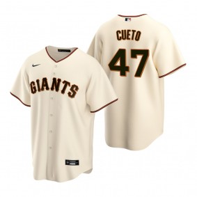 San Francisco Giants Johnny Cueto Nike Cream Replica Home Jersey