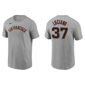 Men's San Francisco Giants Marco Luciano Gray Name & Number T-Shirt
