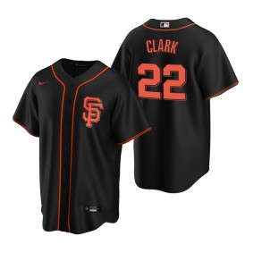 San Francisco Giants Will Clark Nike Black Replica Alternate Jersey