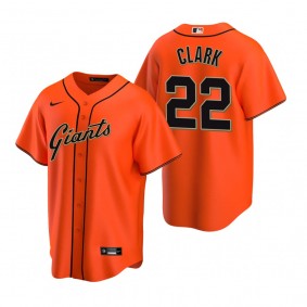 Men's San Francisco Giants Will Clark Nike Orange 2020 Replica Alternate Jersey