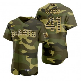 San Francisco Giants Wilmer Flores Camo 2022 Armed Forces Day Jersey