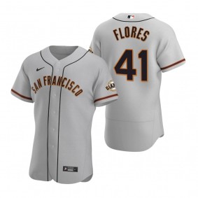 Men's San Francisco Giants Wilmer Flores Nike Gray Authentic Road Jersey