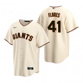 Men's San Francisco Giants Wilmer Flores Nike Cream Replica Home Jersey
