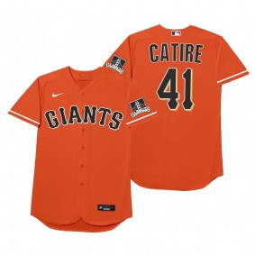 San Francisco Giants Wilmer Flores Catire Orange 2021 Players' Weekend Nickname Jersey