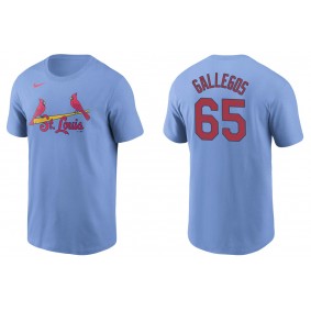 Men's St. Louis Cardinals Giovanny Gallegos Light Blue Name & Number T-Shirt