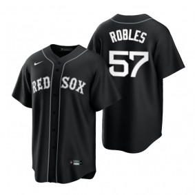 Boston Red Sox Hansel Robles Nike Black White Replica Official Jersey