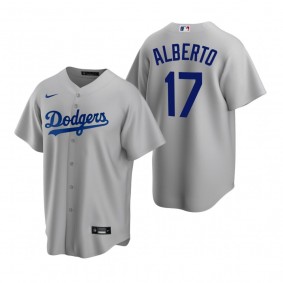 Los Angeles Dodgers Hanser Alberto Nike Gray Replica Alternate Jersey