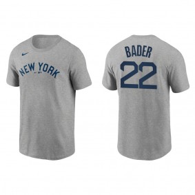 Yankees Harrison Bader Gray Field of Dreams T-Shirt