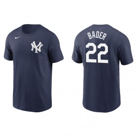 Yankees Harrison Bader Navy Name & Number T-Shirt