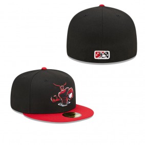 Men's Hickory Crawdads Black Red Marvel x Minor League 59FIFTY Fitted Hat