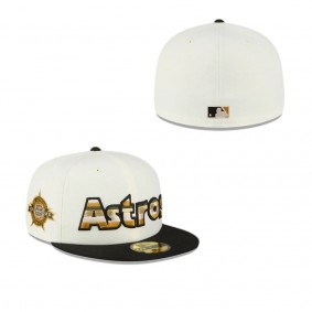 Houston Astros Black Just Caps Chrome 59FIFTY Fitted Hat