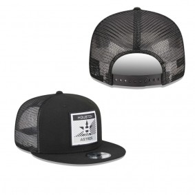 Men's Houston Astros Black Scratch Squared Trucker 9FIFTY Snapback Hat