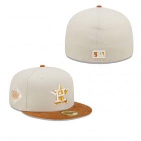 Men's Houston Astros Cream Brown Corduroy Visor 59FIFTY Fitted Hat